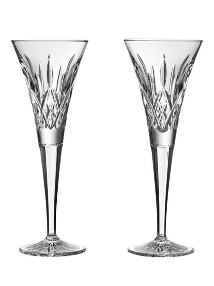 Waterford Crystal Lismore Cut Glass Champagne Toasting Flute, Set of 2, 170ml, Clear, Clear