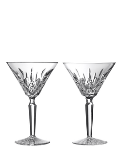 Waterford Crystal Lismore Cut Martini Cocktail Glass, Set of 2, 300ml, Clear, Clear