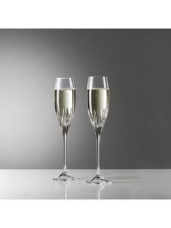 Vera Wang for Wedgwood Duchesse Cut Crystal Glass Champagne Flutes, 180ml, Set of 2, Clear - view 2, Clear