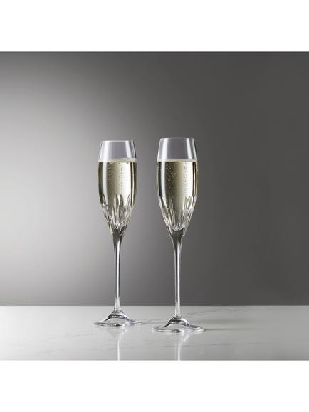 Vera Wang for Wedgwood Duchesse Cut Crystal Glass Champagne Flutes, 180ml, Set of 2, Clear - view 2, Clear