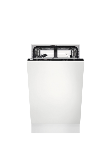AEG OUTLET 6000 FSE62407P Integrated Slimline Dishwasher, Like New, White, White