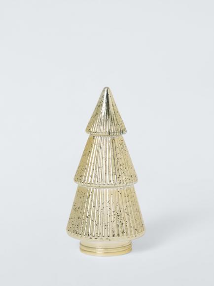 John Lewis Glass Tree Standing Decoration, Gold, H23cm, Gold