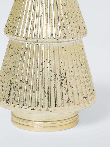 John Lewis Glass Tree Standing Decoration, Gold, H23cm - view 2, Gold