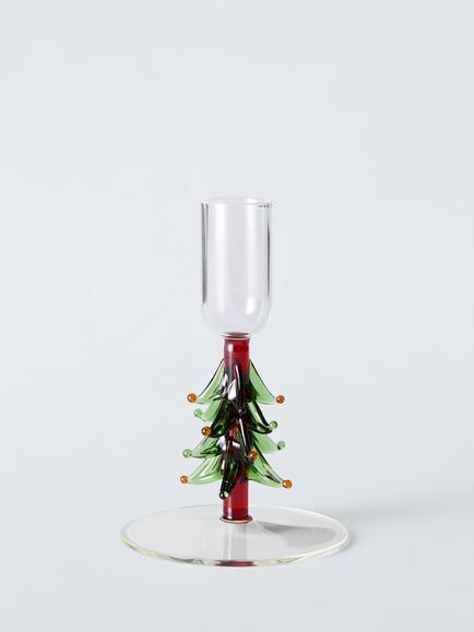 John Lewis Glass Tree Candle Holder, Multi, H12.5cm, Multi