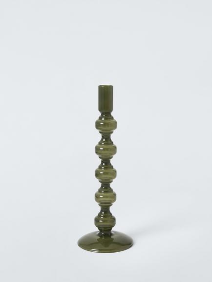 John Lewis Glass Bobble Candle Holder, Green