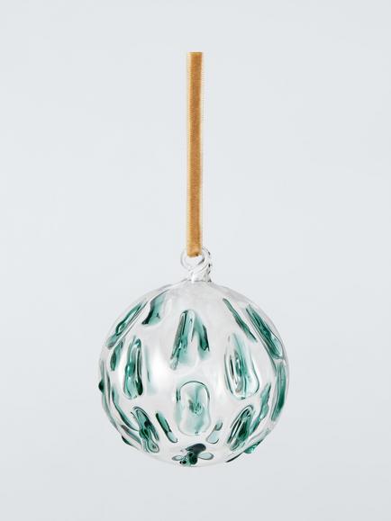 John Lewis The Connoisseur Round Confetti Bauble, Green, Green