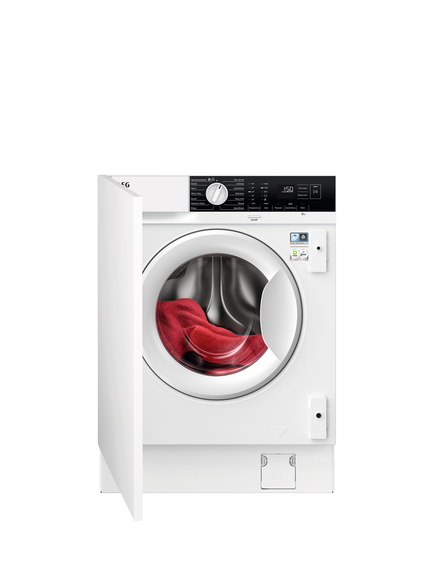 AEG OUTLET LFX6G7434BI Integrated Washing Machine, 7kg Load, 1400rpm Spin, Like New, White, White