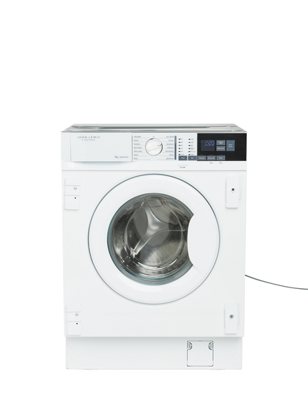John Lewis OUTLET JLBIWM1407 Integrated Washing Machine, 7kg Load, 1400rpm Spin, Like New, White, White