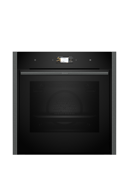 Neff OUTLET N90 Slide and Hide B64CS71G0B  Built In Self Cleaning Electric Single Oven, Like New, Grey Graphite, Grey Graphite