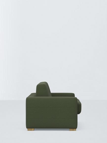 John Lewis Slumber Large 3 Seater Sofa Bed, Light Leg, Green Olive - view 2, Green Olive
