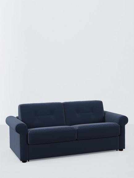John Lewis Slumber Classic Large 3 Seater Sofa Bed, Dark Leg, Blue Navy, Blue Navy