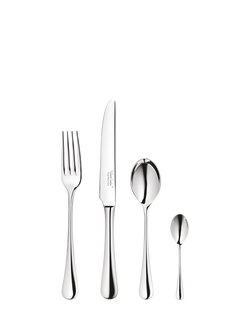 Robert Welch Radford Bright Stainless Steel Cutlery Set, 16 Piece/4 Place Settings, Silver