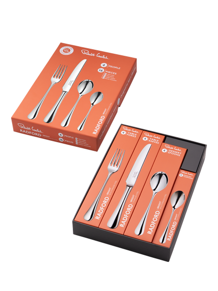 Robert Welch Radford Bright Stainless Steel Cutlery Set, 16 Piece/4 Place Settings - view 2, Silver