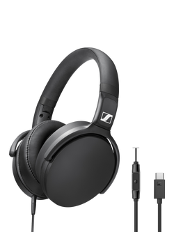 Sennheiser HD 400U Over-Ear Headphones with Mic/Remote, USB-C Connection, Black, Black