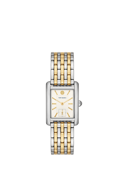 Tory Burch TBW1070 Women's Eleanor 25mm Rectangular Bracelet Strap Watch, Silver & Multi, Silver & Multi