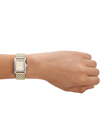 Tory Burch TBW1070 Women's Eleanor 25mm Rectangular Bracelet Strap Watch, Silver & Multi - view 2, Silver & Multi