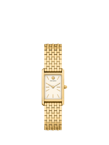 Tory Burch TBW1152 Women's Slim Eleanor 22mm Rectangular Bracelet Strap Watch, Gold, Gold