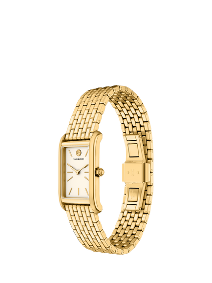 Tory Burch TBW1152 Women's Slim Eleanor 22mm Rectangular Bracelet Strap Watch, Gold - view 2, Gold