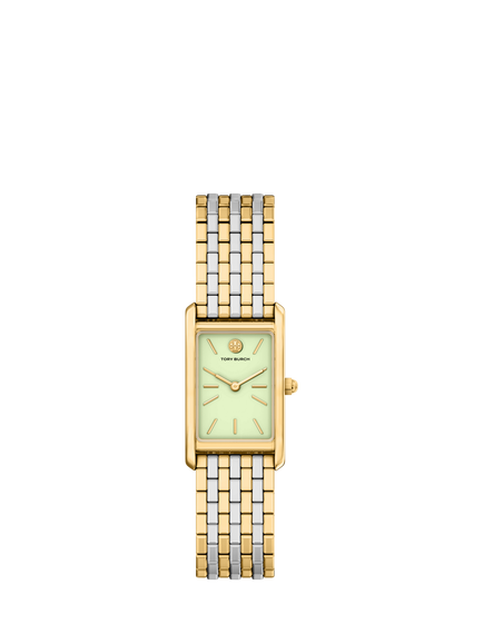 Tory Burch TBW1153 Women's Slim Eleanor 22mm Rectangular Bracelet Strap Watch, Gold & 2-tone, Gold & 2-tone