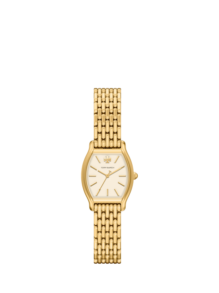 Tory Burch TBW1157 Women's Eleanor 23mm Rectangular Bracelet Strap Watch, Gold, Gold