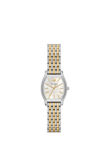 Tory Burch TBW1158 Women's Eleanor 23mm Rectangular Bracelet Strap Watch, Two-tone, Two-tone