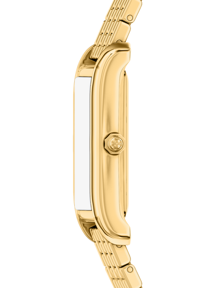 Tory Burch TBW1159 Women's Slim Eleanor 20mm Rectangular Bracelet Strap Watch, Gold - view 2, Gold