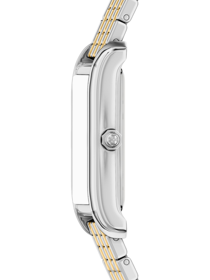 Tory Burch TBW1160 Women's Slim Eleanor 20mm Rectangular Bracelet Strap Watch, Two-tone - view 2, Two-tone