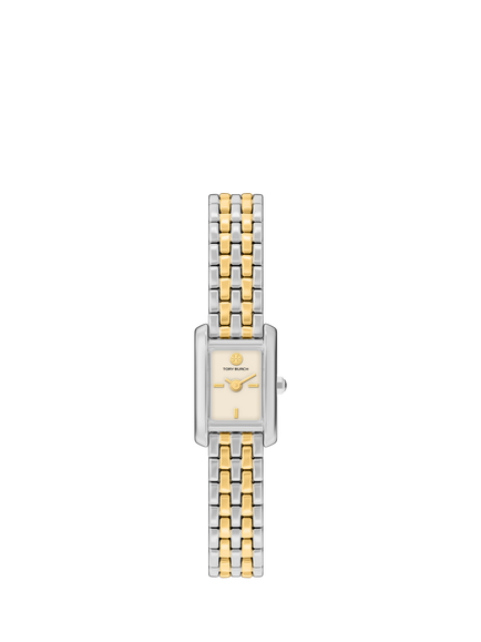 Tory Burch TBW1162 Women's Mini Eleanor 17mm Rectangular Bracelet Strap Watch, Two-tone, Two-tone