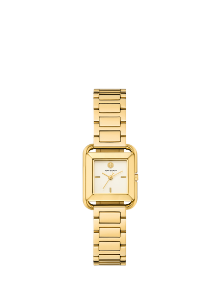 Tory Burch TBW6020 Women's Kira 24mm Square Bracelet Strap Watch, Gold, Gold