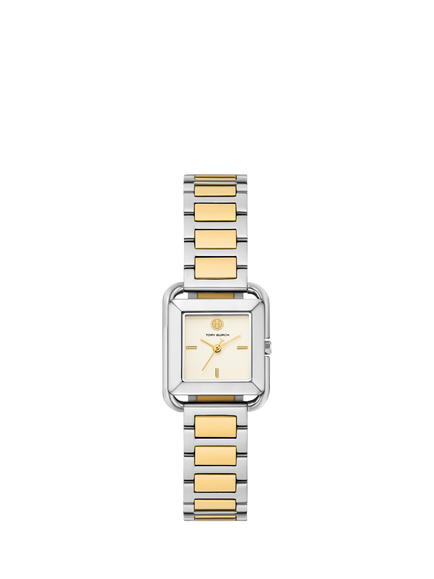 Tory Burch TBW6021 Women's Kira 24mm Square Bracelet Strap Watch, Silver & Multi, Silver & Multi