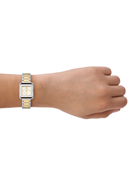 Tory Burch TBW6021 Women's Kira 24mm Square Bracelet Strap Watch, Silver & Multi - view 2, Silver & Multi