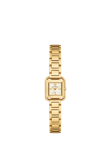 Tory Burch TBW6022 Women's Mini Kira 18mm Square Bracelet Strap Watch, Gold, Gold