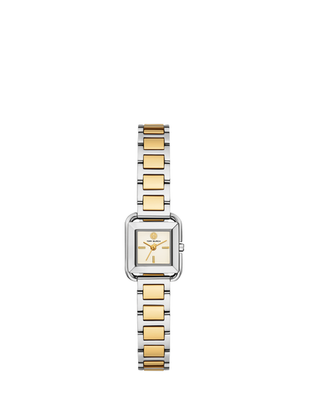 Tory Burch TBW6027 Women's Mini Kira 18mm Square Bracelet Strap Watch, Silver & Multi, Silver & Multi