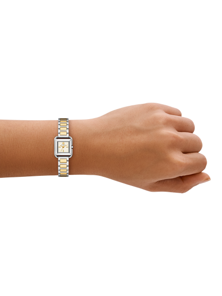 Tory Burch TBW6027 Women's Mini Kira 18mm Square Bracelet Strap Watch, Silver & Multi - view 2, Silver & Multi