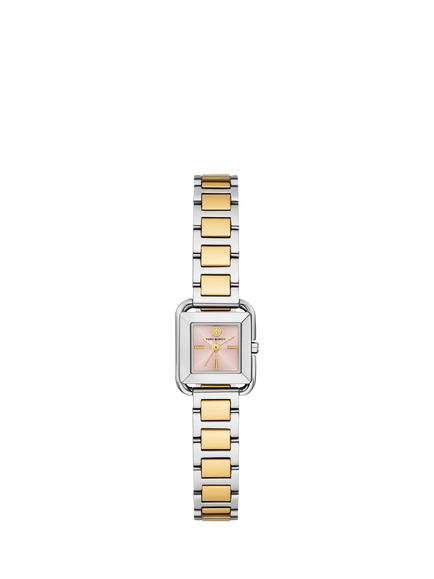 Tory Burch TBW6029 Women's Small Kira 19mm Square Bracelet Strap Watch, Silver & Multi, Silver & Multi