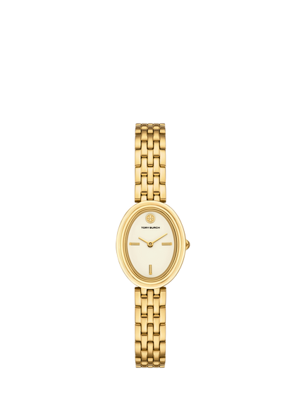 Tory Burch TBW6032 Women's 22mm Oval Bracelet Strap Watch, Gold, Gold