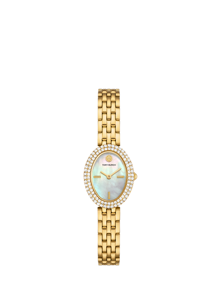 Tory Burch TBW6034 Women's 28mm Oval Bracelet Strap Watch, Gold, Gold