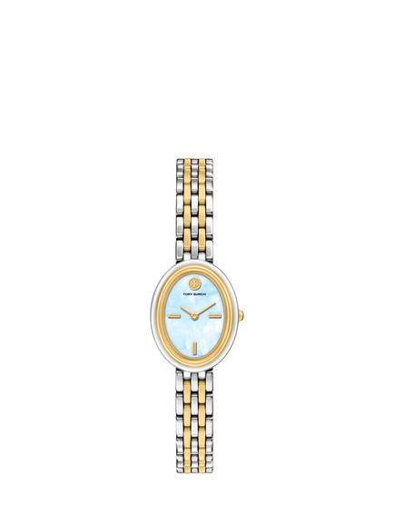 Tory Burch TBW6042 Women's 22mm Oval Bracelet Strap Watch, 2-tone, 2-tone
