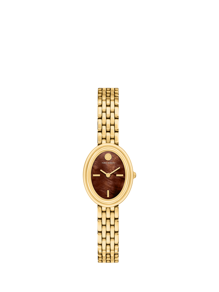 Tory Burch TBW6047 Women's 22mm Oval Bracelet Strap Watch, Gold, Gold