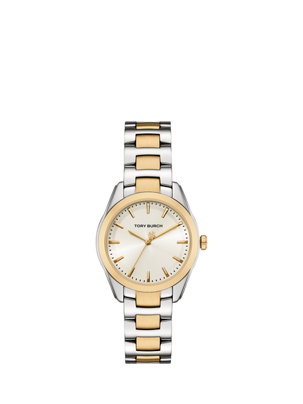Tory Burch TBW9061 Women's Miller 34mm Round Bracelet Strap Watch, Silver & Multi, Silver & Multi