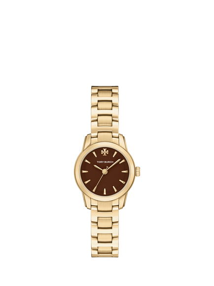 Tory Burch TBW9074 Women's Small Miller 28mm Round Bracelet Strap Watch, Gold, Pale Gold
