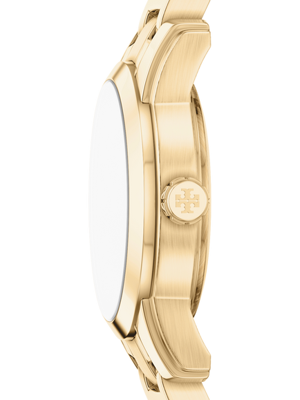 Tory Burch TBW9074 Women's Small Miller 28mm Round Bracelet Strap Watch, Gold - view 2, Pale Gold