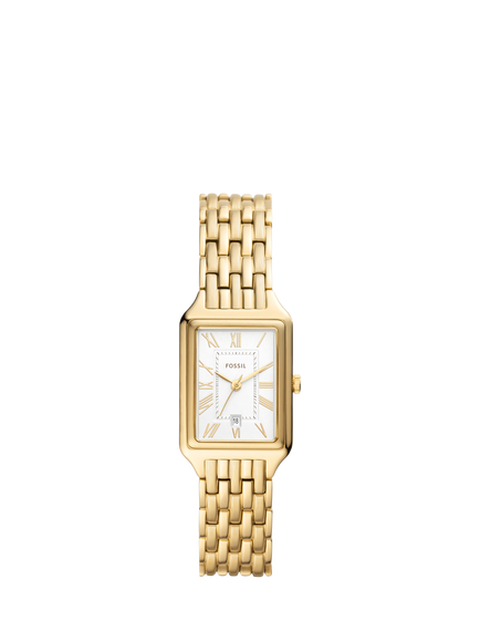Fossil ES5220 Women's Raquel 23mm Rectangle Bracelet Strap Watch, Gold, Gold