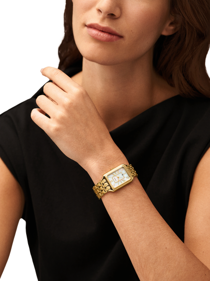 Fossil ES5304 Women's Raquel 26mm Rectangular Link Bracelet Strap Watch, Gold - view 2, Gold
