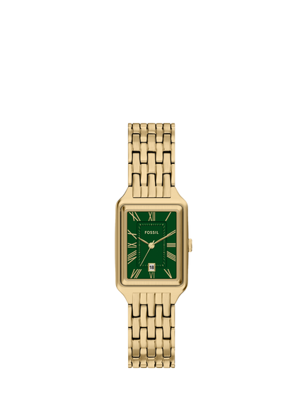 Fossil ES5452 Women's Raquel 23mm Rectangular Bracelet Strap Watch, Gold, Gold