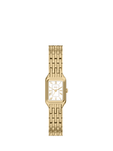 Fossil ES5467 Women's Raquel 18mm Rectangular Bracelet Strap Watch, Gold, Gold