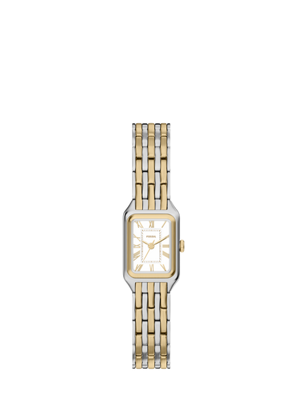 Fossil ES5468 Women's Raquel 18mm Rectangular Bracelet Strap Watch, Silver & Multi, Silver & Multi