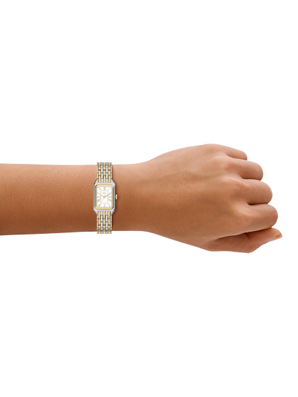 Fossil ES5468 Women's Raquel 18mm Rectangular Bracelet Strap Watch, Silver & Multi - view 2, Silver & Multi