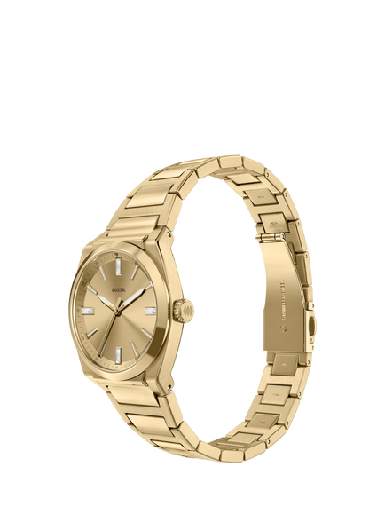Fossil ES5492 Women's Everett 27mm Round Bracelet Strap Watch, Gold - view 2, Gold