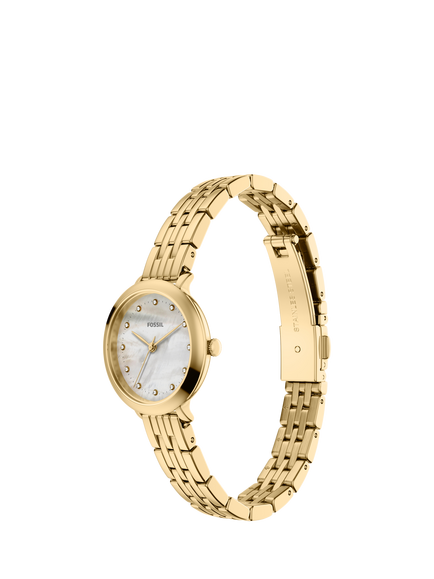 Fossil ES5501 Women's Jacqueline 26mm Round Bracelet Strap Watch, Gold - view 2, Gold